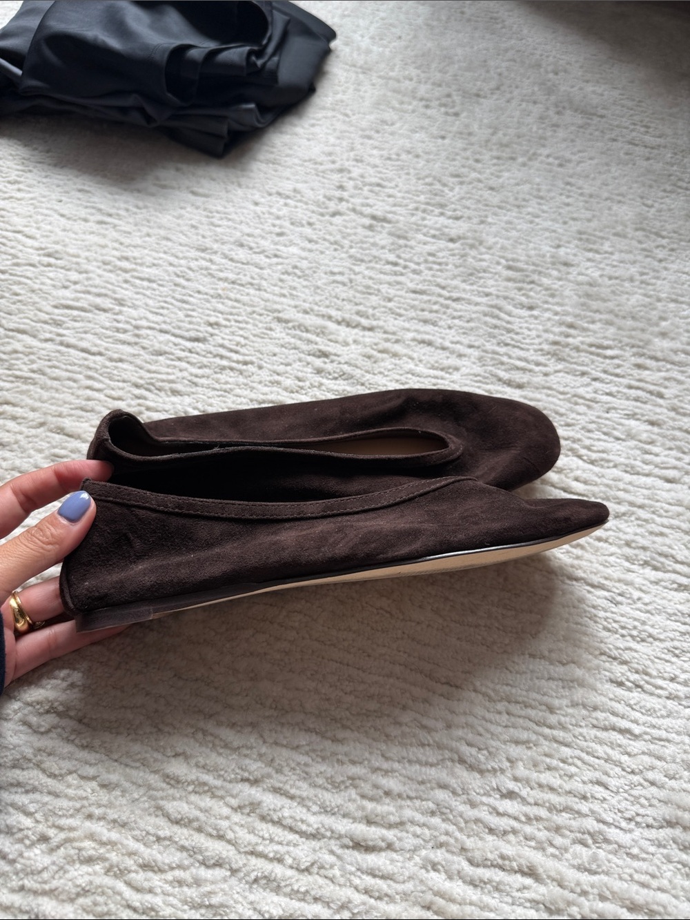 Steve Madden Dark Brown Suede Ballet Flats - Picture 2 of 6